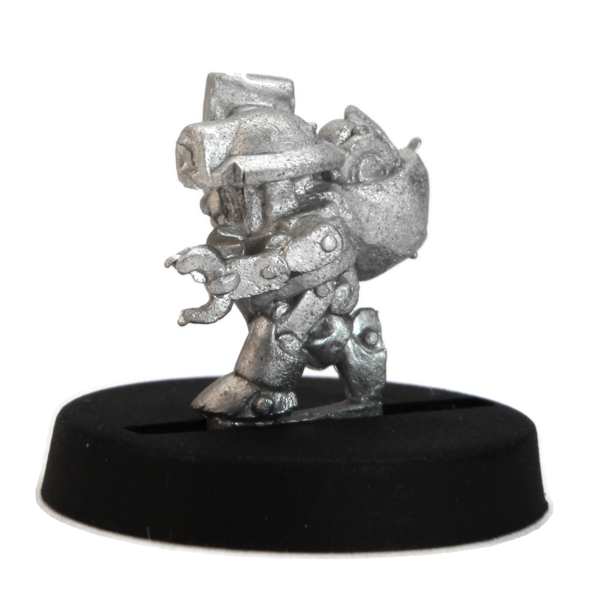 Unpainted pewter Scrap Bot miniature, 14mm tall
