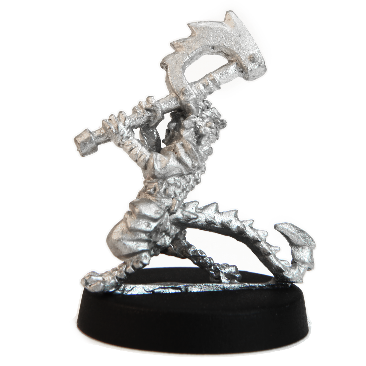 Unpainted pewter Male Kobold Fighter miniature, 26mm tall, another view