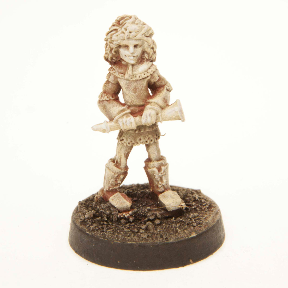 Primed pewter Elf Girl miniature, 25mm tall