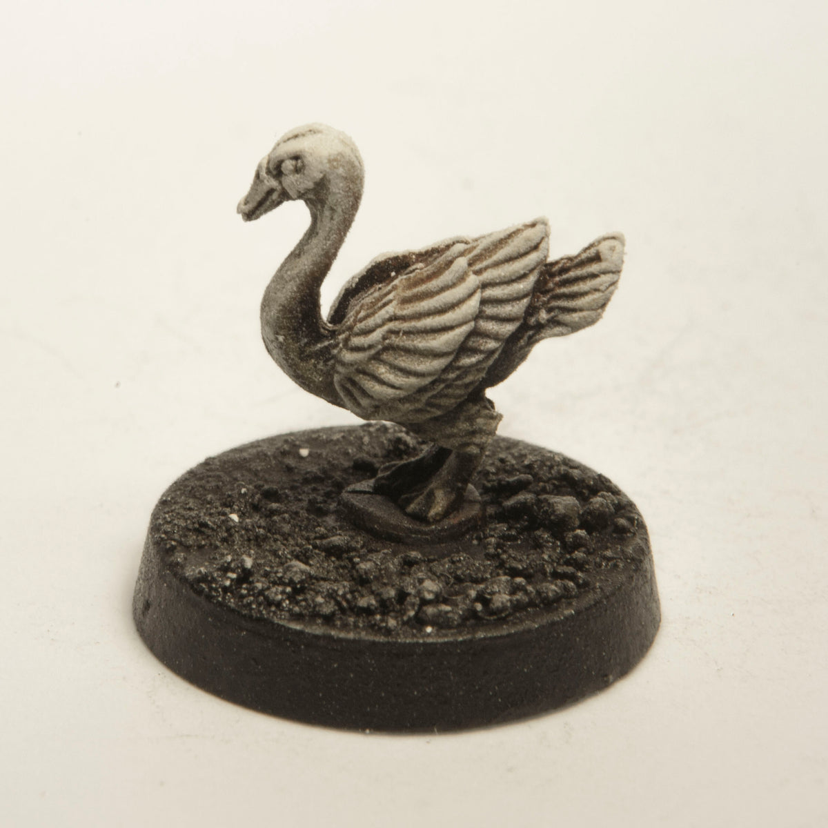 Primed pewter Swan miniature, 15mm tall, another view