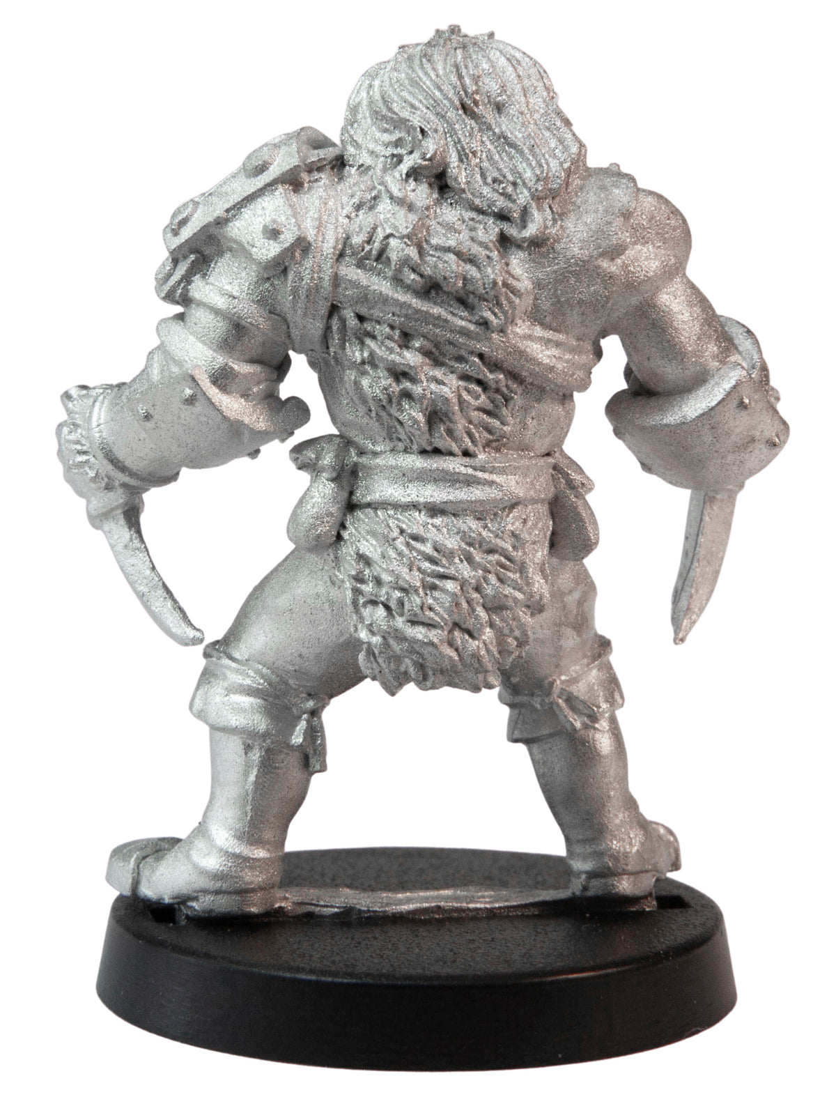 Unpainted pewter Male Human Dagger Hobo miniature, 38mm tall, another view