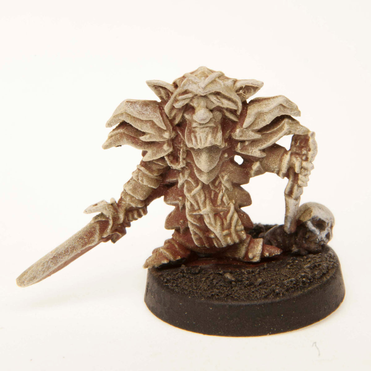 Primed pewter Gnome Deathknight miniature, 20mm tall
