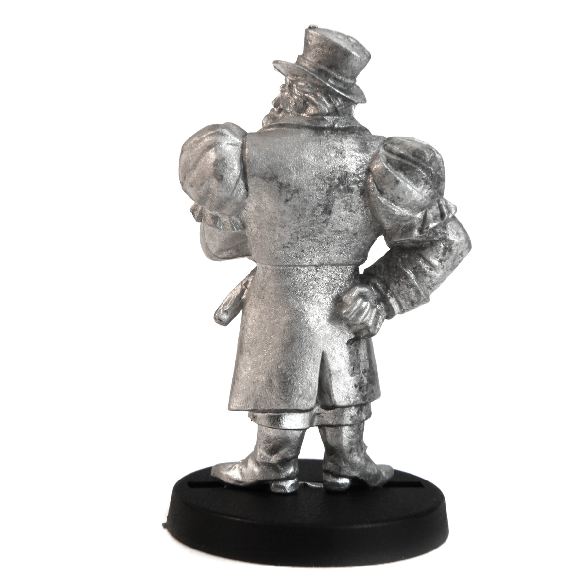 Unpainted pewter Half-Orc Nobleman miniature, 40mm tall, another view