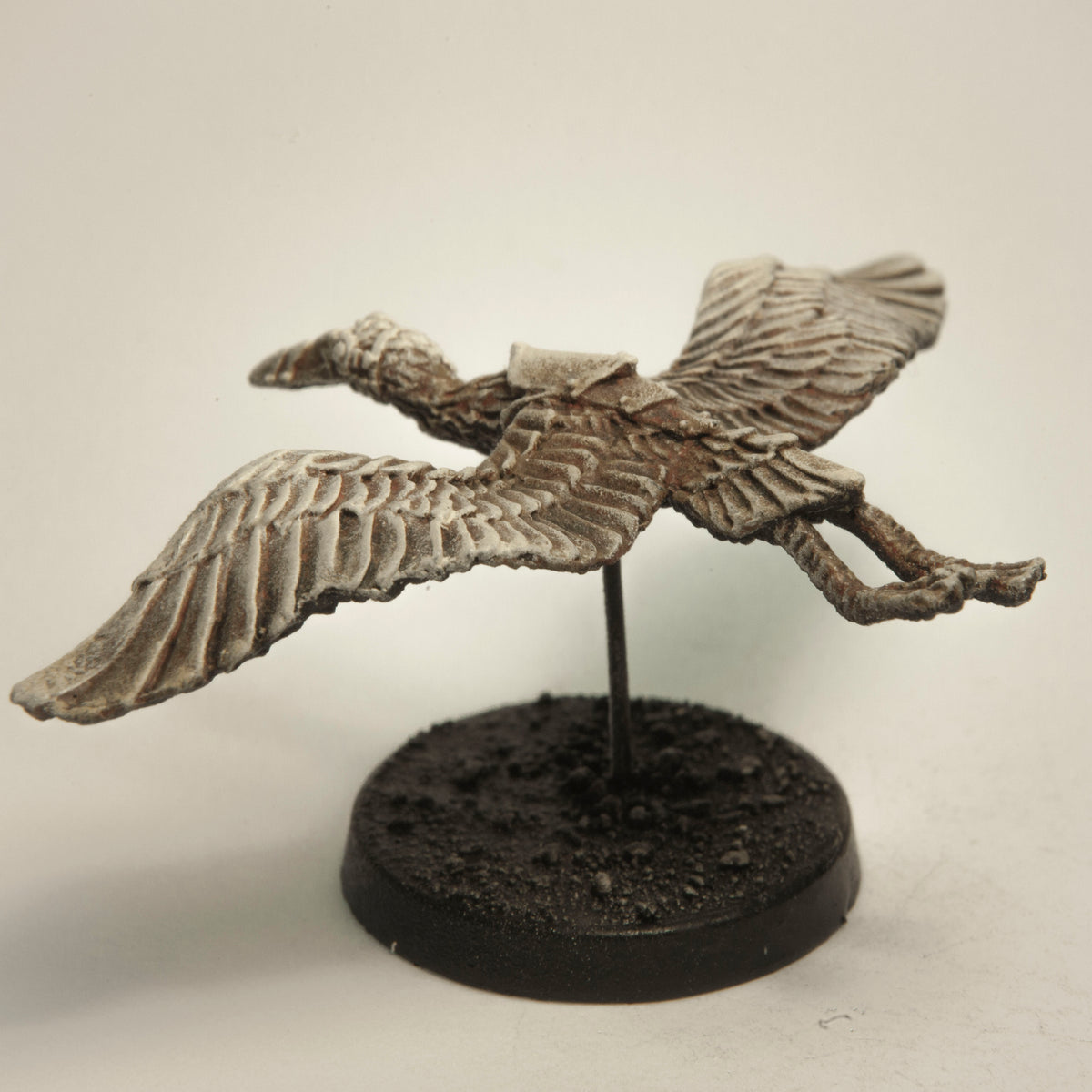 Primed pewter Heron miniature, 44mm long, another view