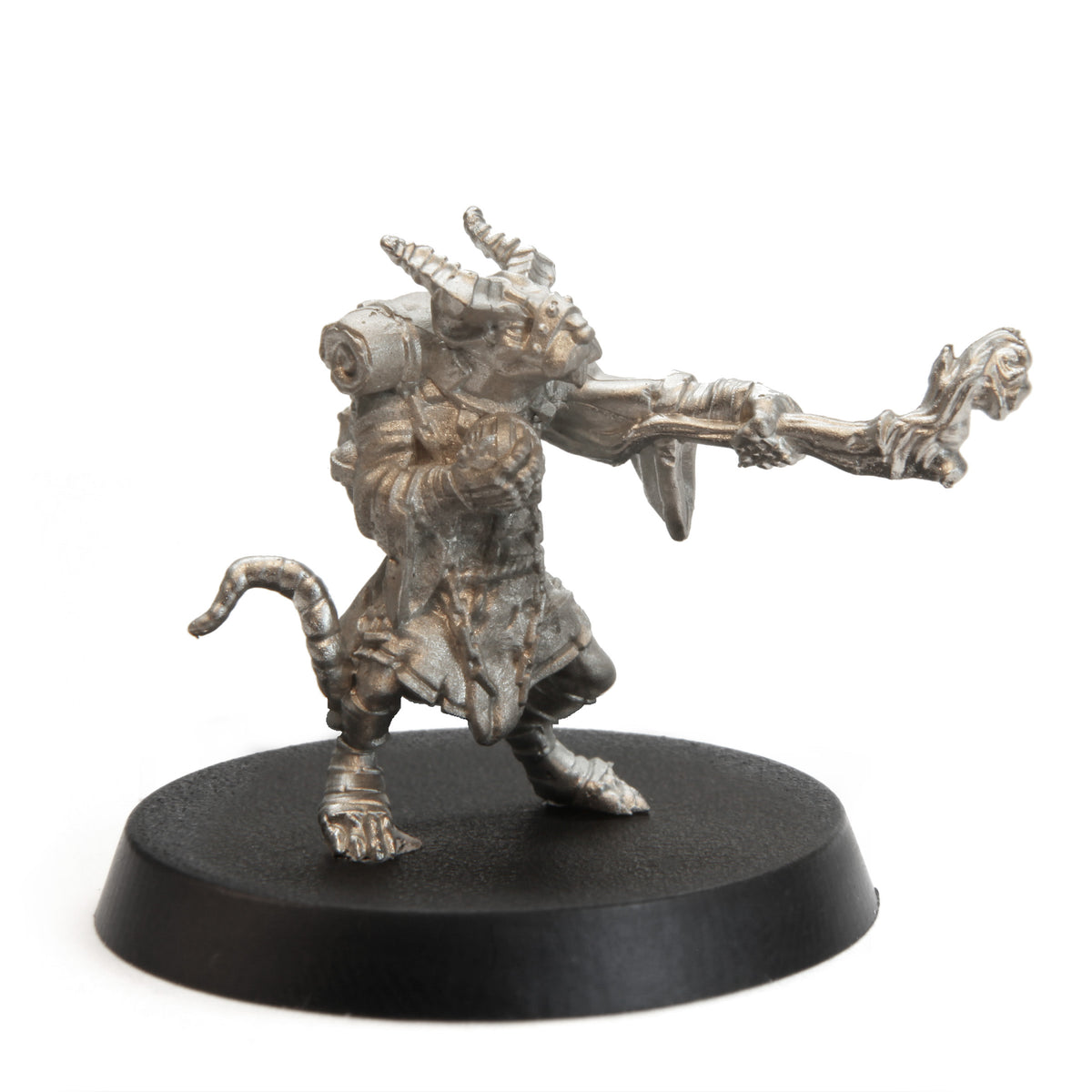 Unpainted pewter Tytantroll Ratman Wizard miniature, 28mm tall