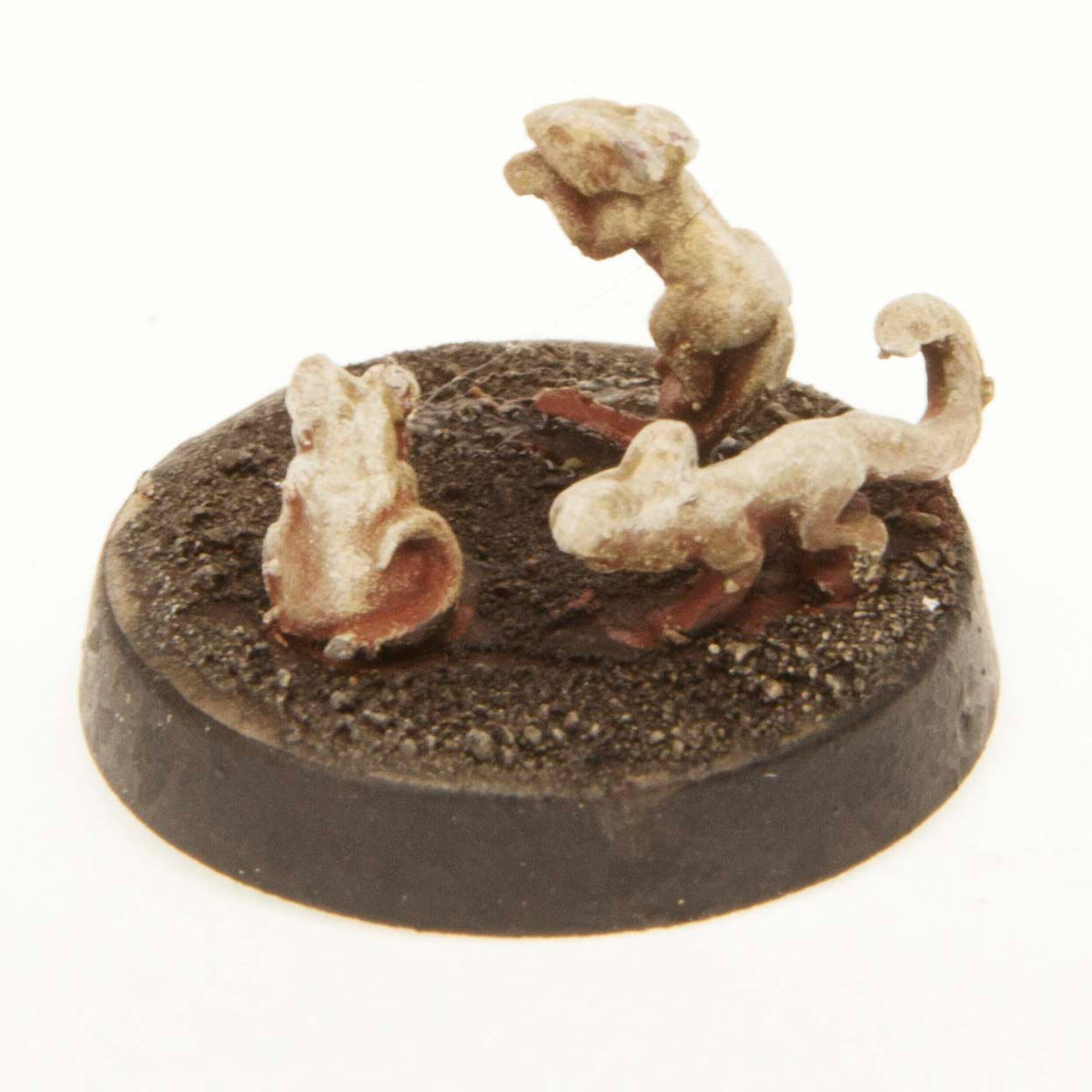 Primed pewter Rats miniature, 10mm tall, another view