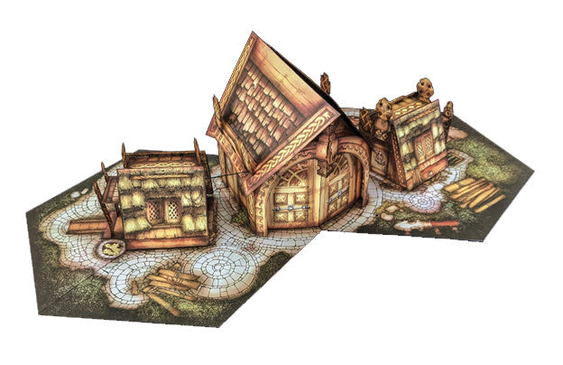 Viking Village Pop-Up Terrain, 12 Inch - Digital Download - Printing & Assembly Required
