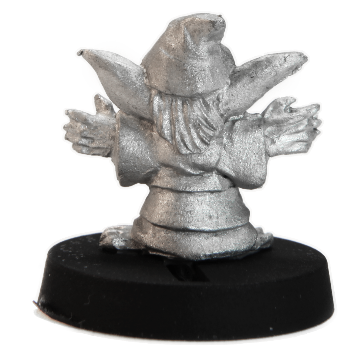Unpainted pewter Minimage miniature, 16mm tall, another view