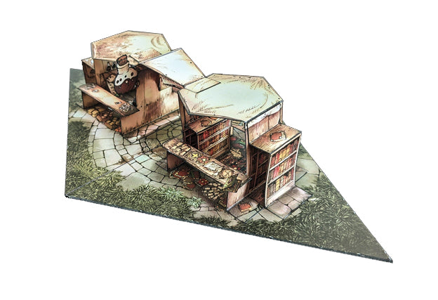 Shops Pop-Up Terrain, printable paper terrain for 28mm miniatures, another view