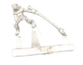 Unpainted pewter Grippli Spearman Rider miniature, 22mm tall, another view