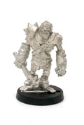 Unpainted pewter Half-Orc Undead miniature, 36mm tall, another view