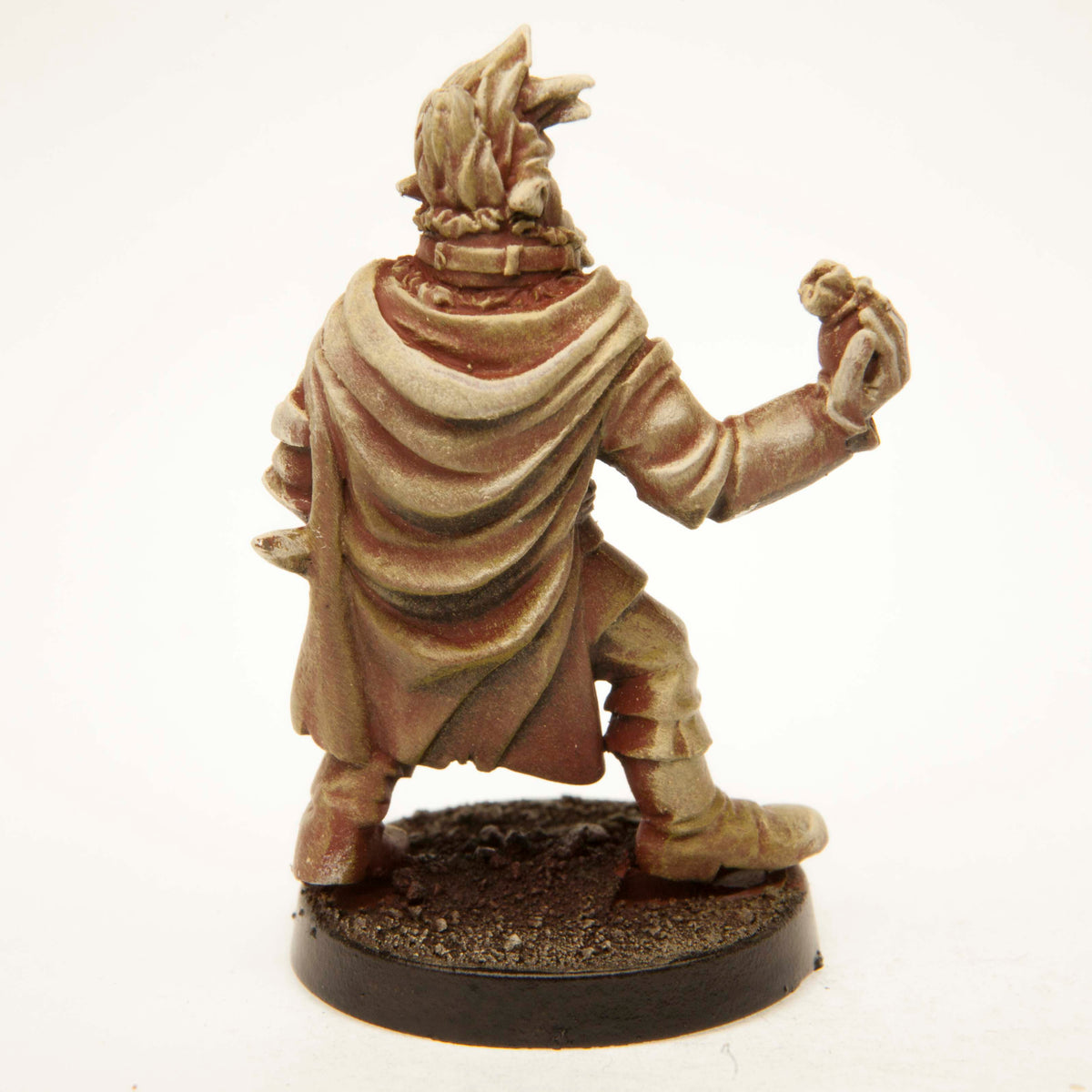 Primed pewter Half-Orc Thief miniature, 37mm tall, another view