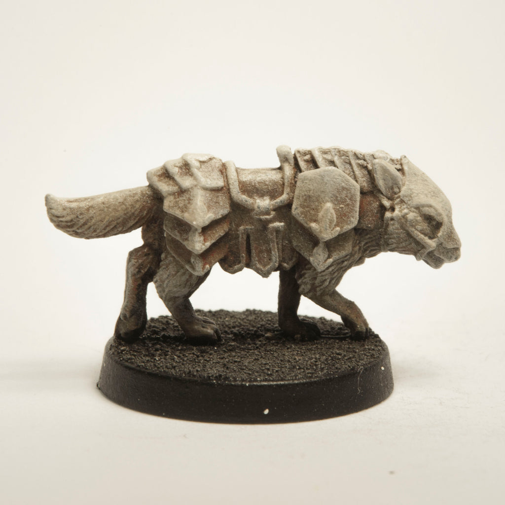 Primed pewter Wolf miniature, 17mm tall, another view
