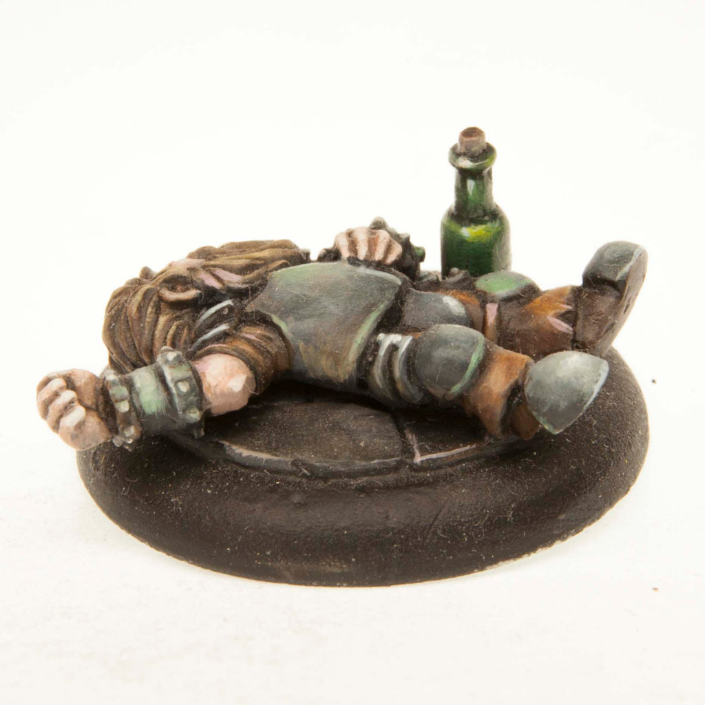 Dwarf Unconscious miniature, painted example (ships unpainted), another view