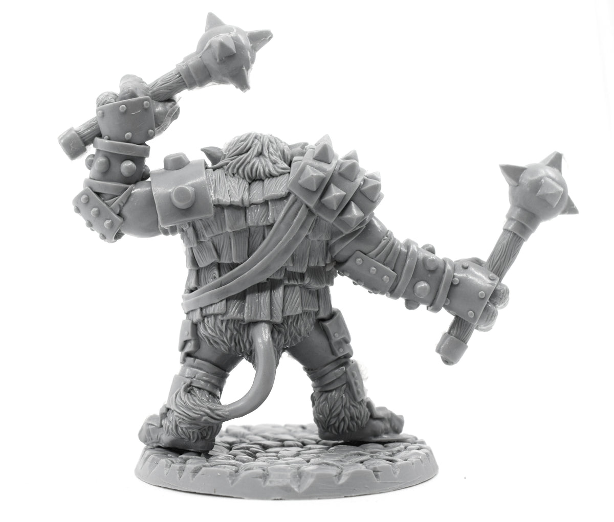 Unpainted resin Armored Troll miniature, 92mm tall, another view