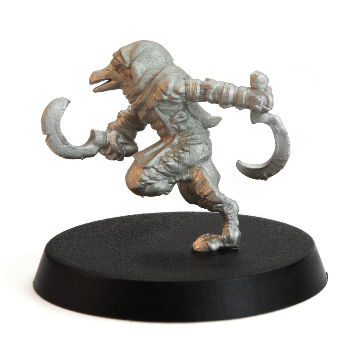 Unpainted pewter Tytantroll Kenku Rogue miniature, 28mm tall, another view