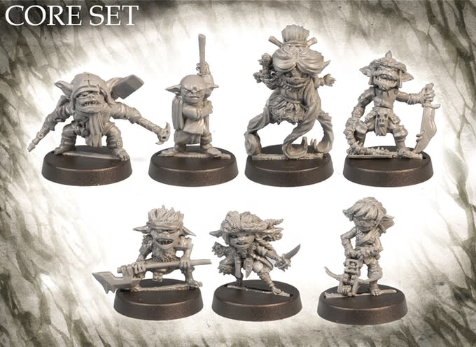 Stonehaven Adventurers 2020 - 7 Piece Otker and the Mob Set, primed pewter miniatures