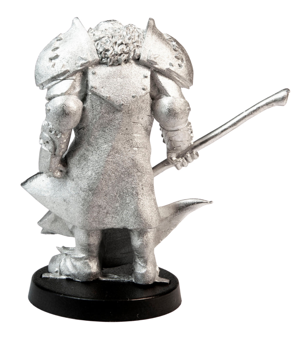 Unpainted pewter Male Human Lordling miniature, 44mm tall, another view
