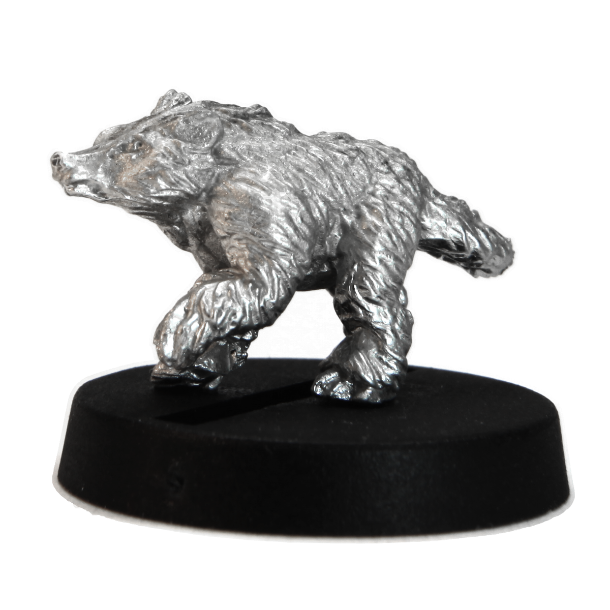 Unpainted pewter Badger miniature, 11mm tall, another view