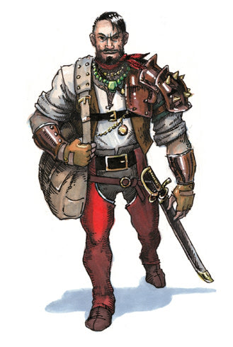 Human Blademaster miniature, character art