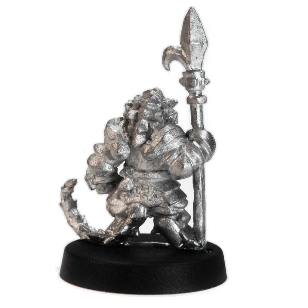 Unpainted pewter Male Kobold Warrior miniature, 30mm tall, another view