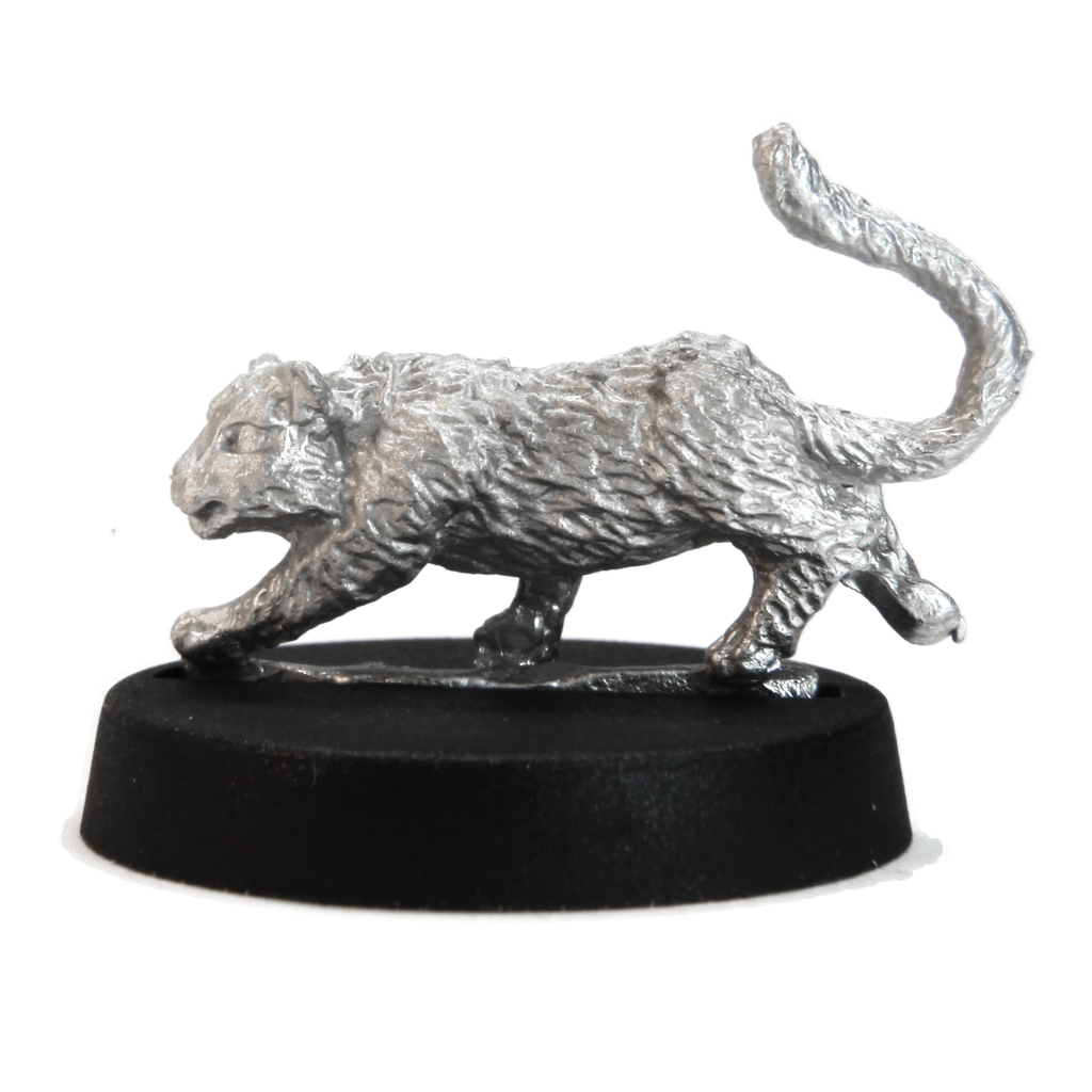 Unpainted pewter Cat miniature, 14mm tall