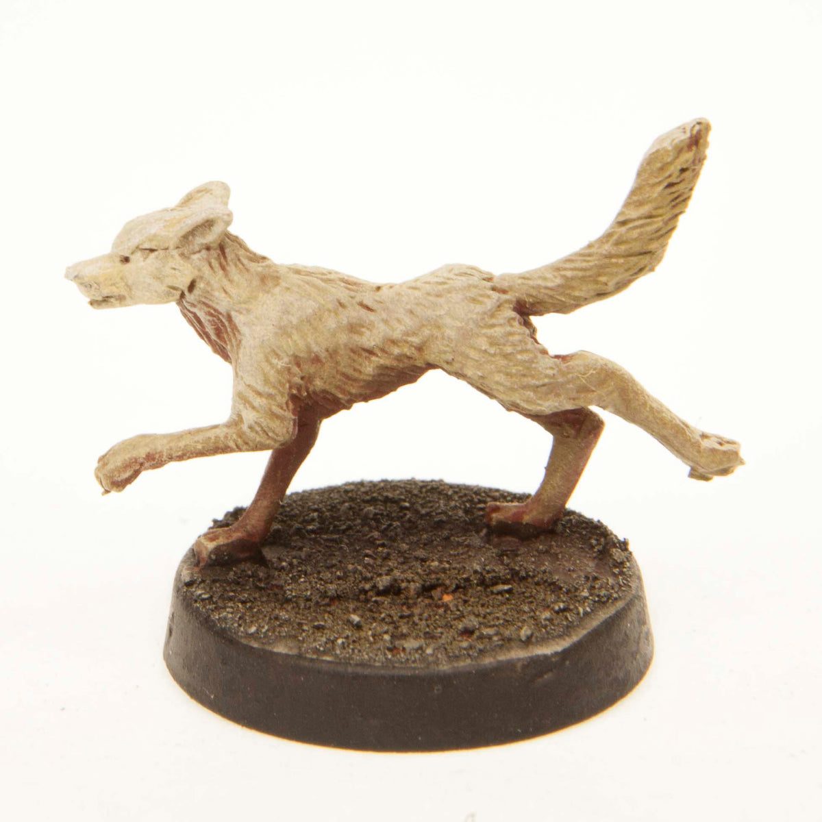 Primed pewter Stray Dog miniature, 15mm tall, another view