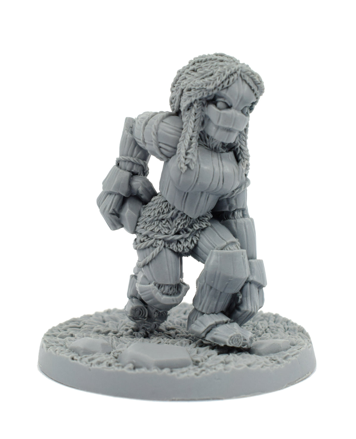 Unpainted resin Treant Shaman miniature, 63mm tall, another view