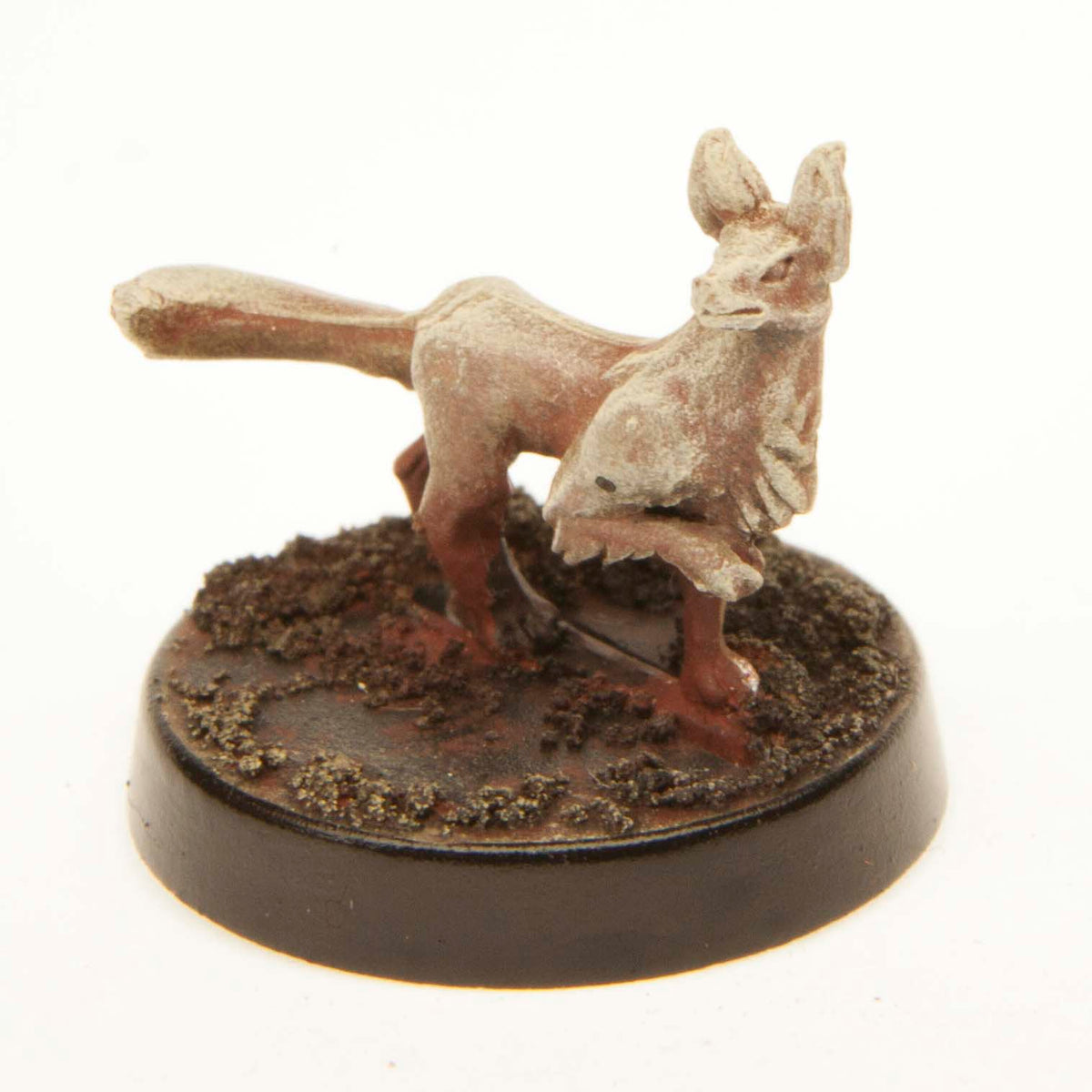 Primed pewter Fox miniature, 15mm tall