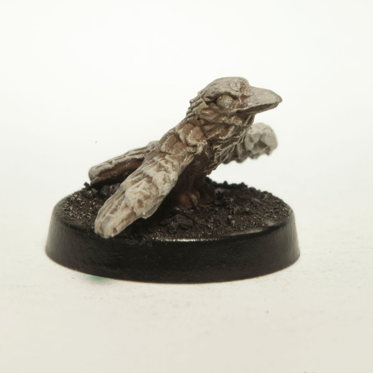Primed pewter Crow miniature, 10mm tall