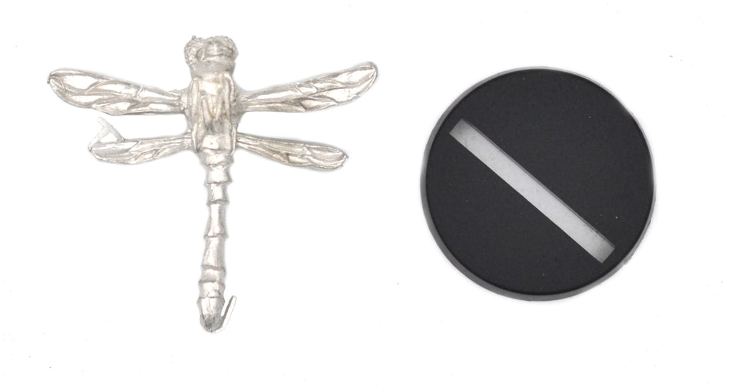 Unpainted pewter Dragonfly miniature, 30mm long, another view