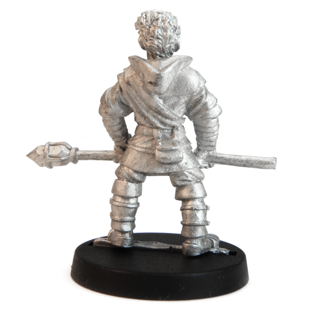 Unpainted pewter Male Human Adept miniature, 33mm tall, another view