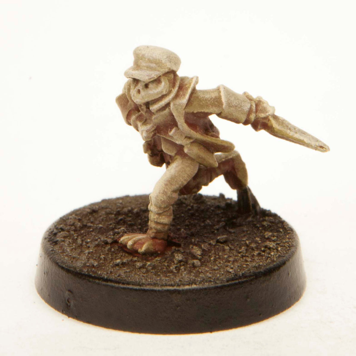 Primed pewter Grippli Pickpocket miniature, 25mm tall