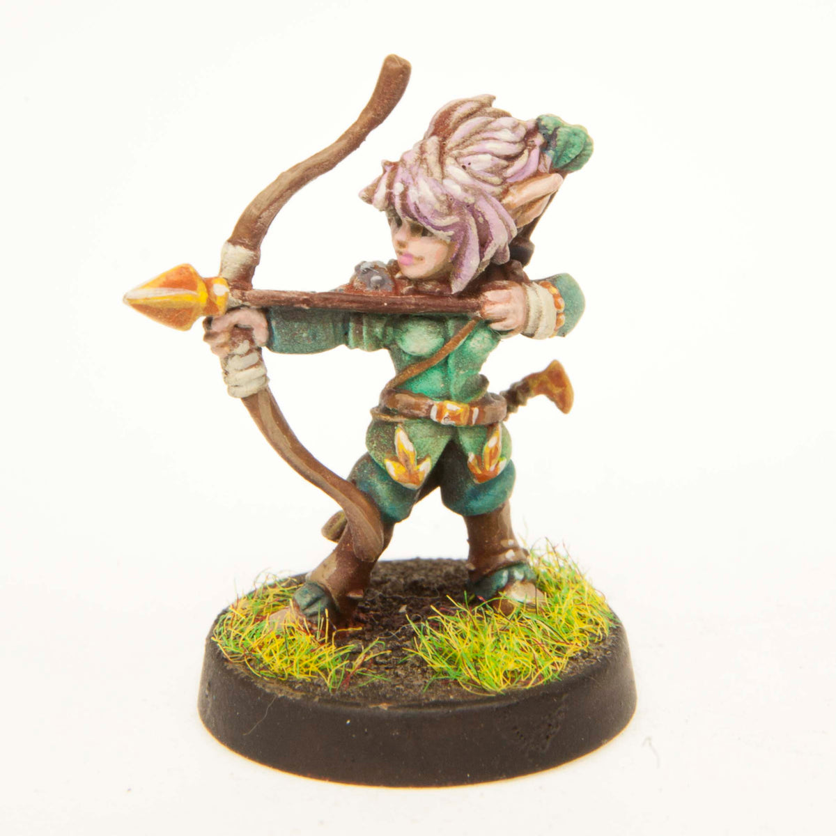 Gnome Archer miniature, painted example (ships unpainted)