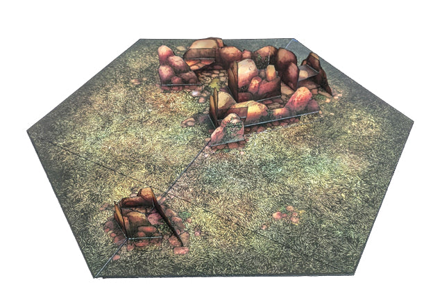 Rocky Field Pop-Up Terrain, 12 Inch - Digital Download - Printing & Assembly Required