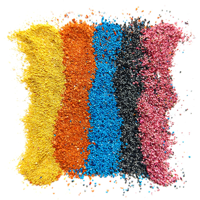 Stonehaven Basing Sand Set of 5 Colors, Blue, Yellow, Orange, Black, and Pink