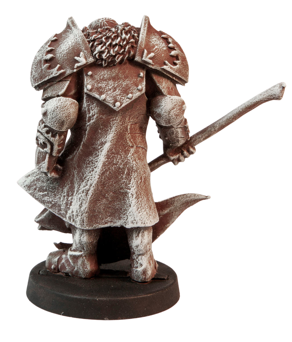 Primed pewter Male Human Lordling miniature, 44mm tall, another view
