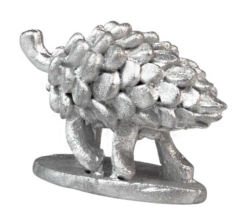 Unpainted pewter Porcupinecone miniature, 16mm tall