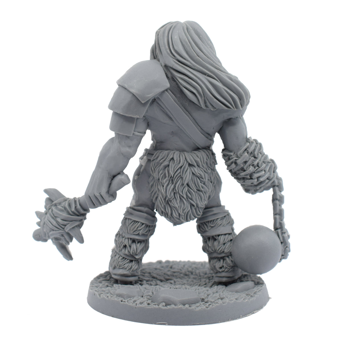 Unpainted resin Giant Barbarian miniature, 93mm tall, another view