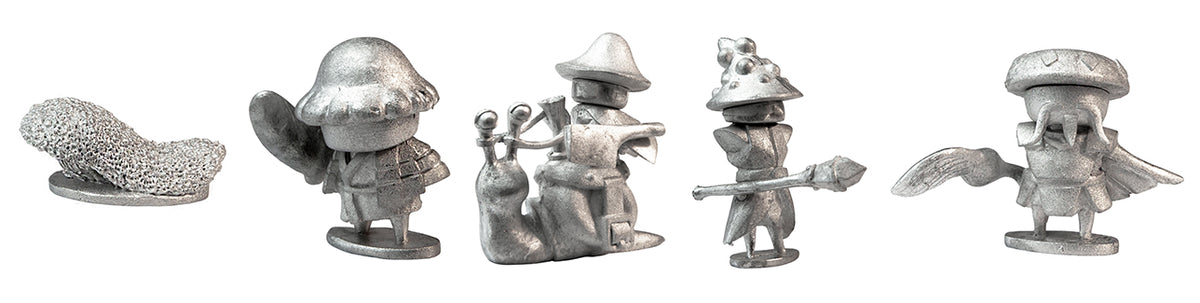 Stonehaven Adventurers 2020 - 5 Piece Mushroom Folk Set B, unpainted pewter miniatures, another view