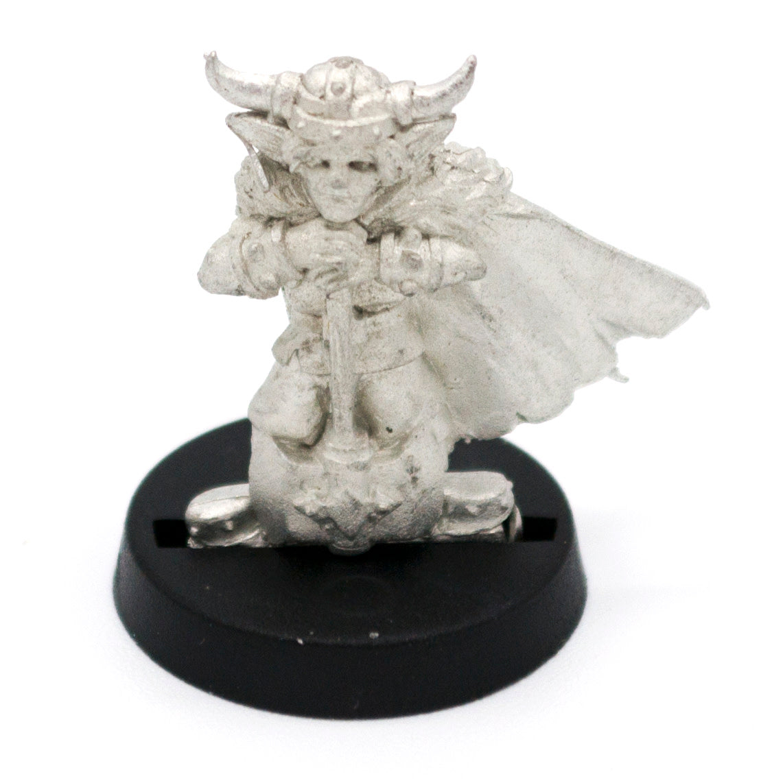 Unpainted pewter Gnome Viking miniature, 20mm tall