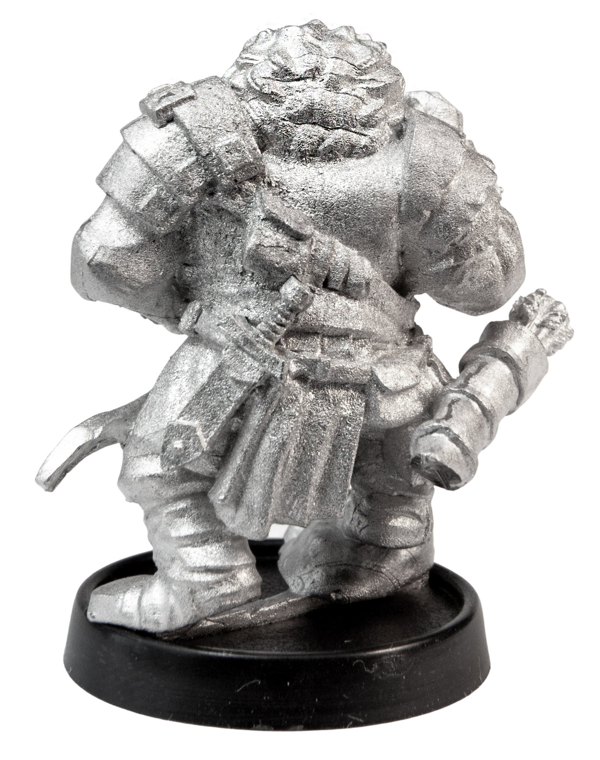 Unpainted pewter Female Orc Archer miniature, 37mm tall, another view