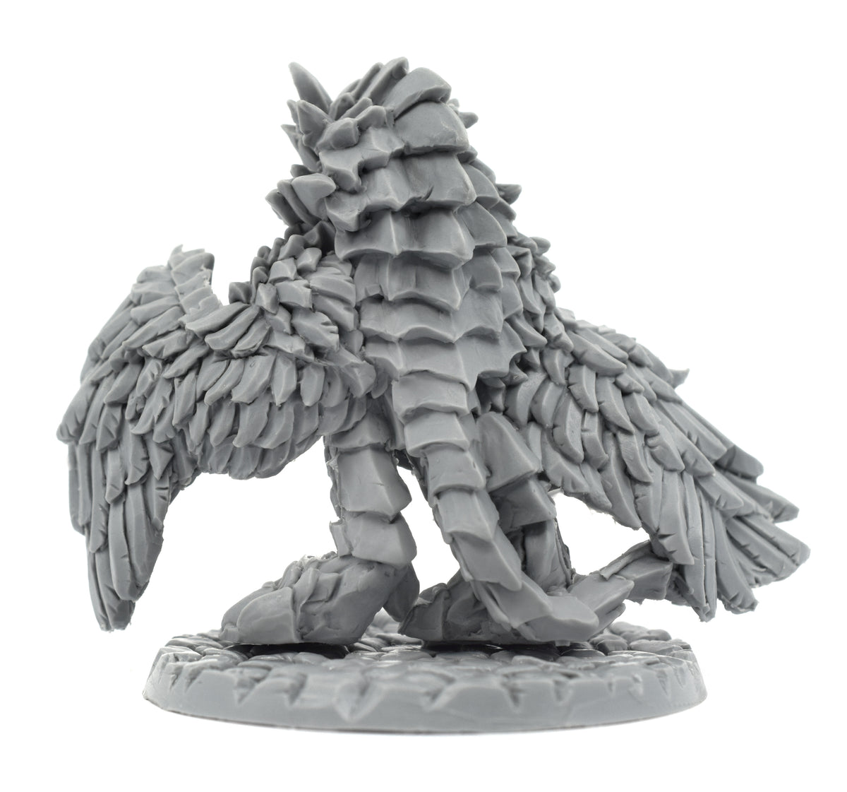 Unpainted resin Dire Owl miniature, 66mm tall, another view