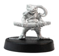 Unpainted pewter Grippli Samurai miniature, 17mm tall, another view