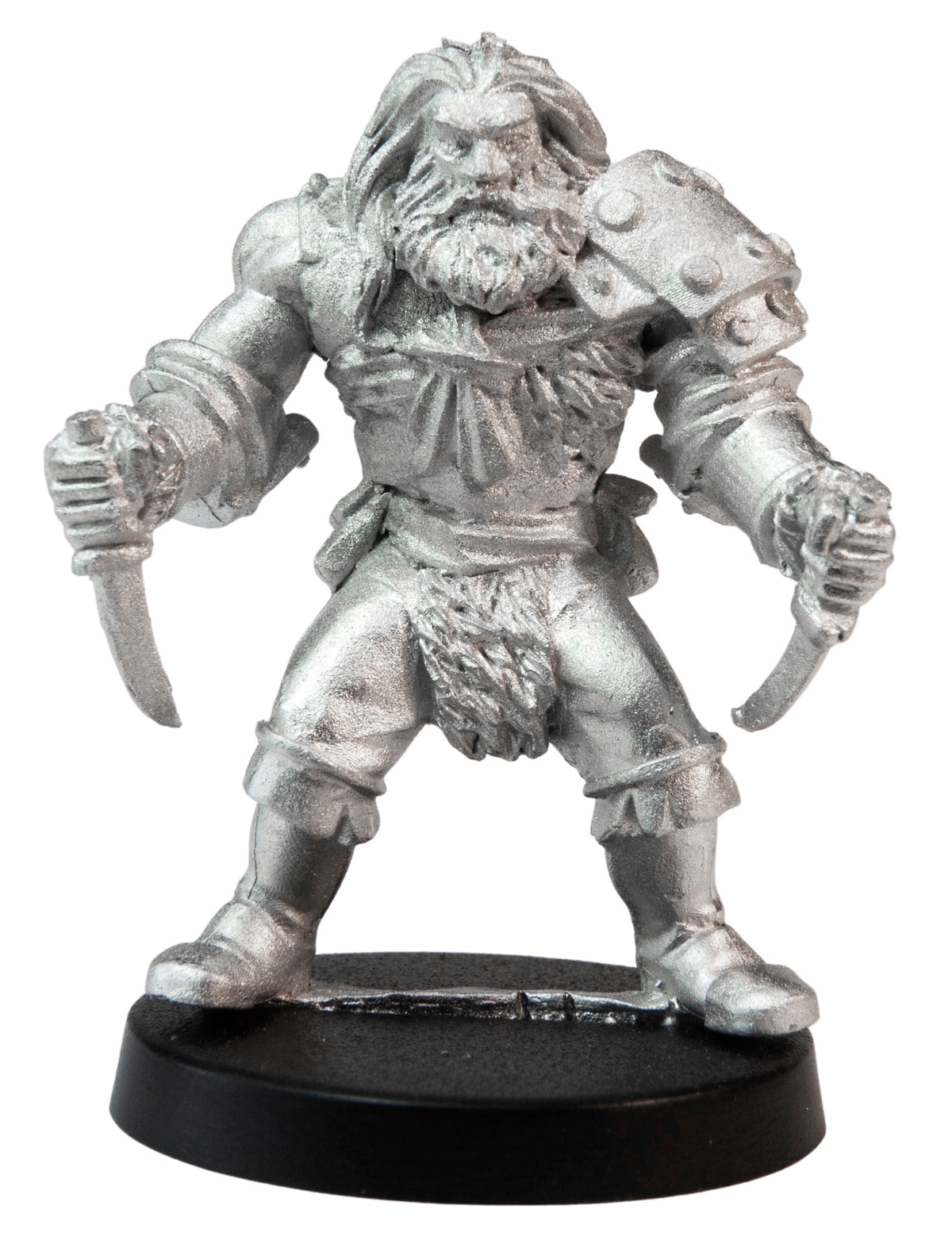 Unpainted pewter Male Human Dagger Hobo miniature, 38mm tall