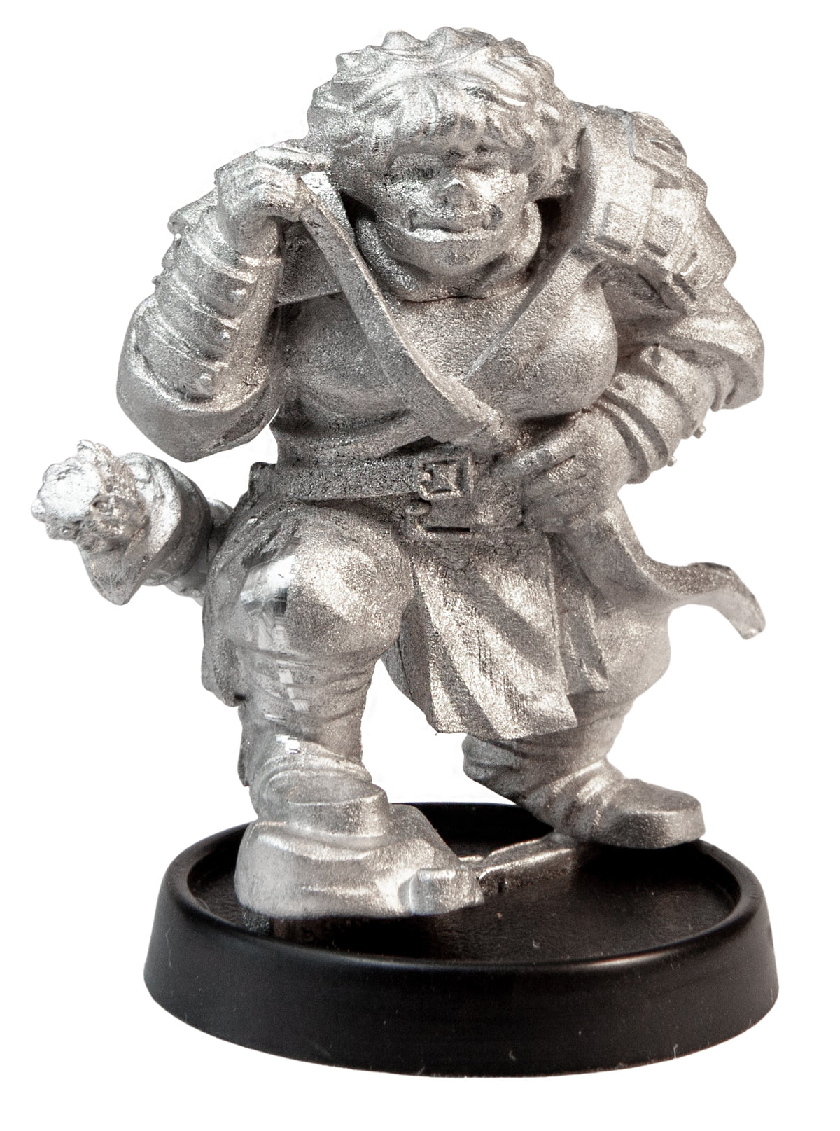 Unpainted pewter Female Orc Archer miniature, 37mm tall