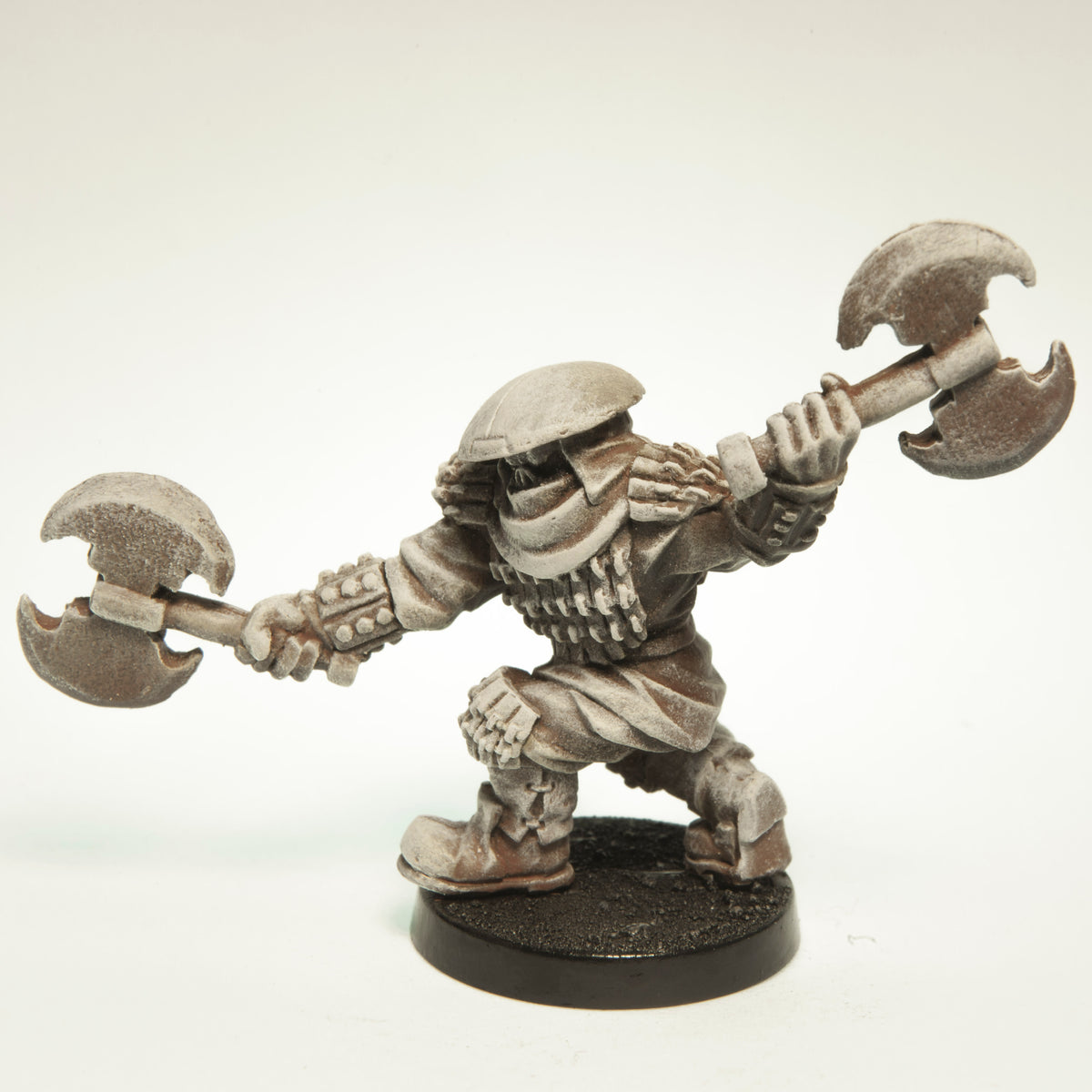 Primed pewter Half-Orc Warlord miniature, 45mm tall