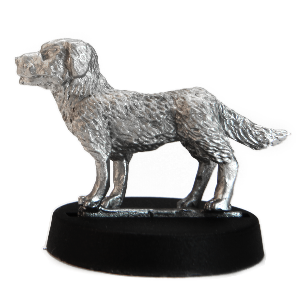 Unpainted pewter Labrador miniature, 15mm tall, another view