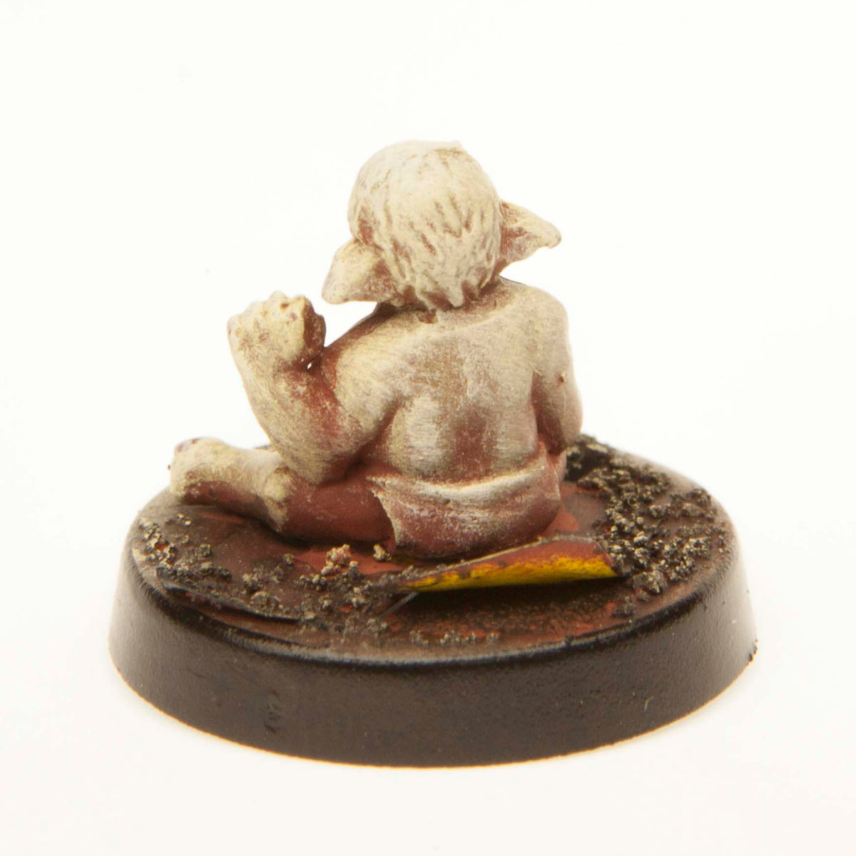 Primed pewter Half-Orc Baby miniature, 11mm tall, another view