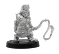Unpainted pewter Dwarven Belsnickel miniature, 27mm tall, another view